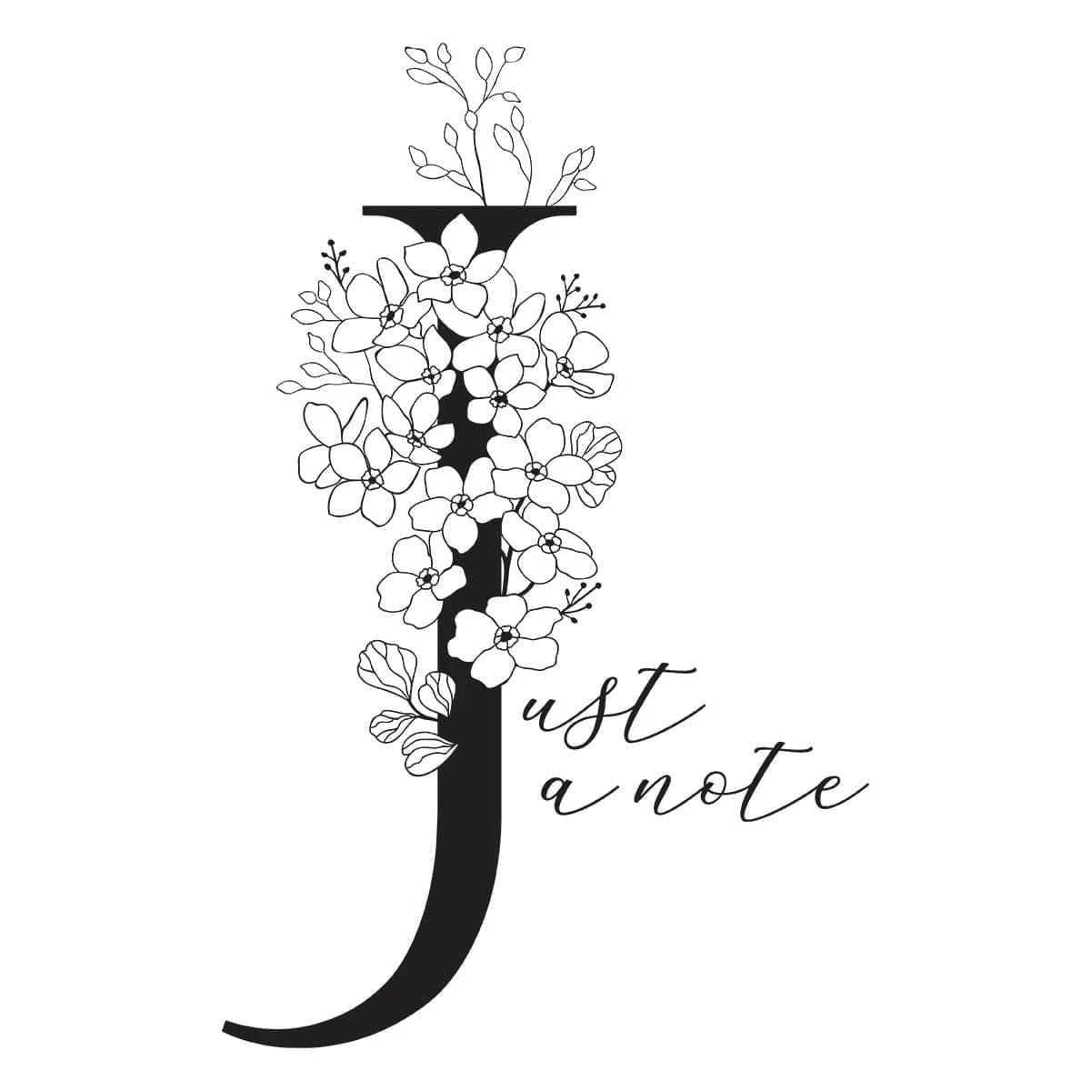 Floral J And Sentiment Press Plate From The Every Occasion Floral Alphabet Collection 4 Floral J And Sentiment Press Plate From The Every Occasion Floral Alphabet Collection - Image 4