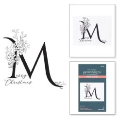 Floral M And Sentiment Press Plate From The Every Occasion Floral Alphabet Collection