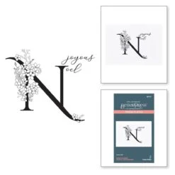 Floral N And Sentiment Press Plate From The Every Occasion Floral Alphabet Collection