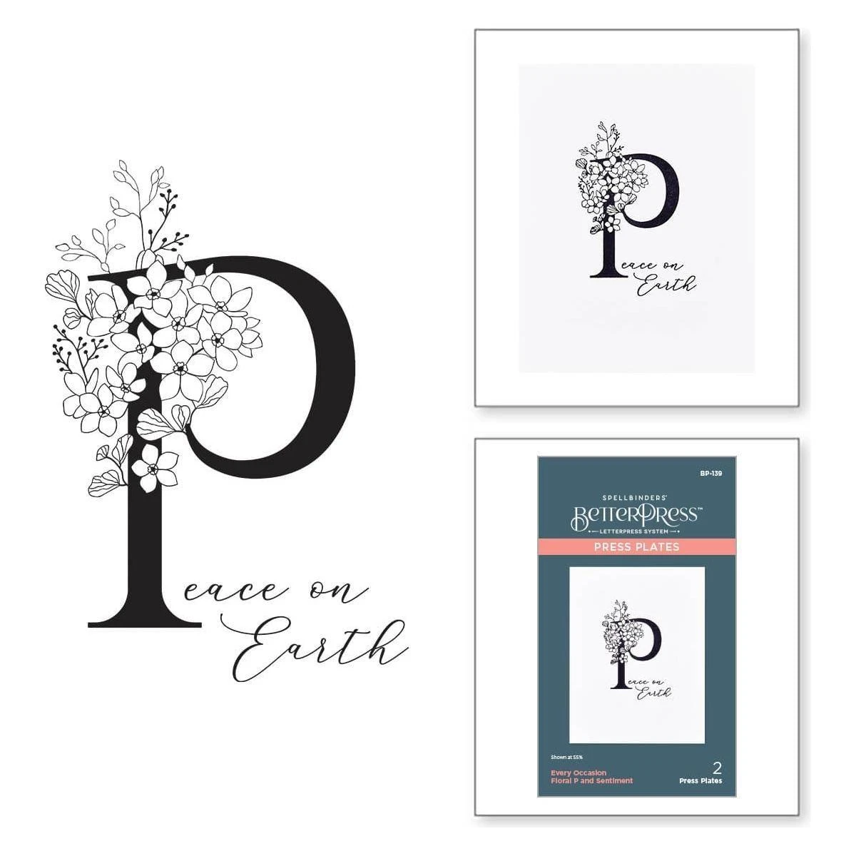 Floral P And Sentiment Press Plate From The Every Occasion Floral Alphabet Collection 1 Floral P And Sentiment Press Plate From The Every Occasion Floral Alphabet Collection