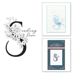 Floral S And Sentiment Press Plate From The Every Occasion Floral Alphabet Collection