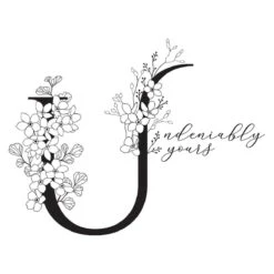 Floral U And Sentiment Press Plate From The Every Occasion Floral Alphabet Collection -Woodland Scenics Shop BP 144 Every Occasion Floral U and Sentiment Color