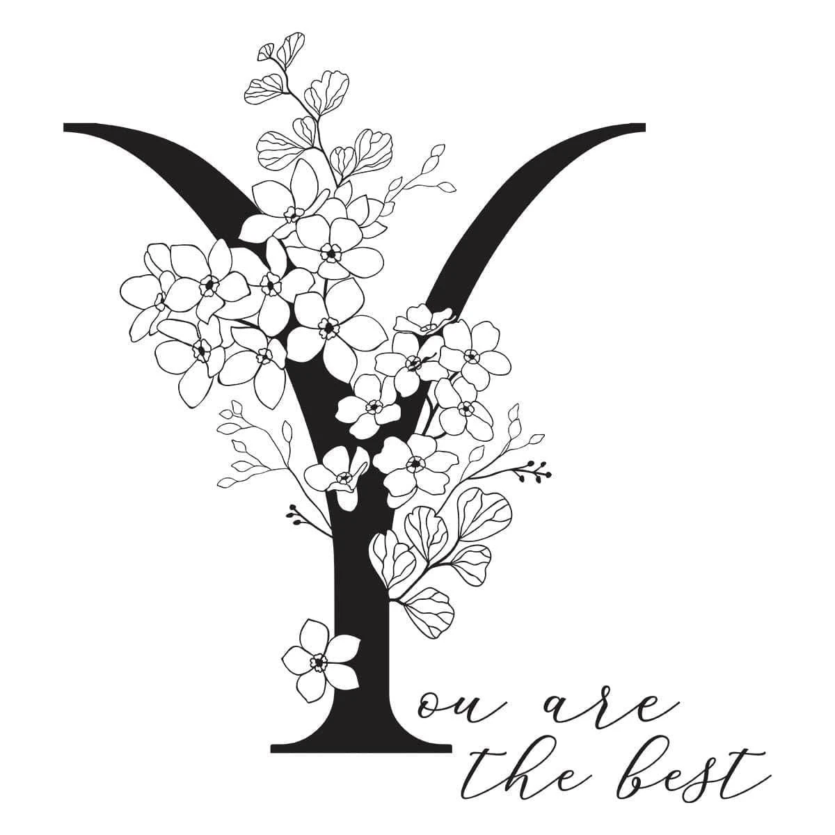 Floral Y And Sentiment Press Plate From The Every Occasion Floral Alphabet Collection 4 Floral Y And Sentiment Press Plate From The Every Occasion Floral Alphabet Collection - Image 4