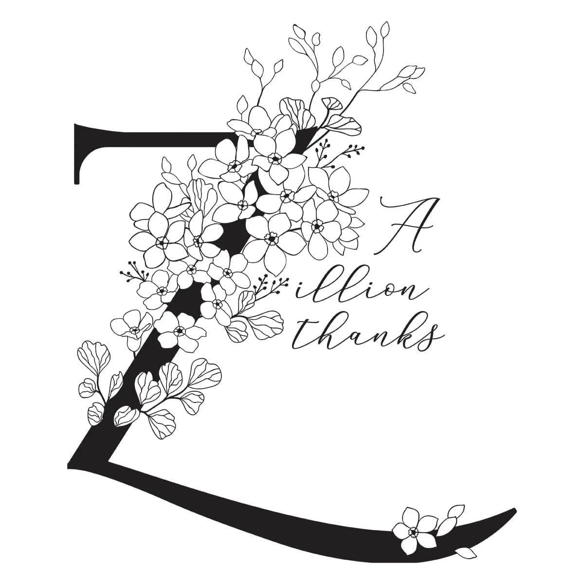 Floral Z And Sentiment Press Plate From The Every Occasion Floral Alphabet Collection 4 Floral Z And Sentiment Press Plate From The Every Occasion Floral Alphabet Collection - Image 4