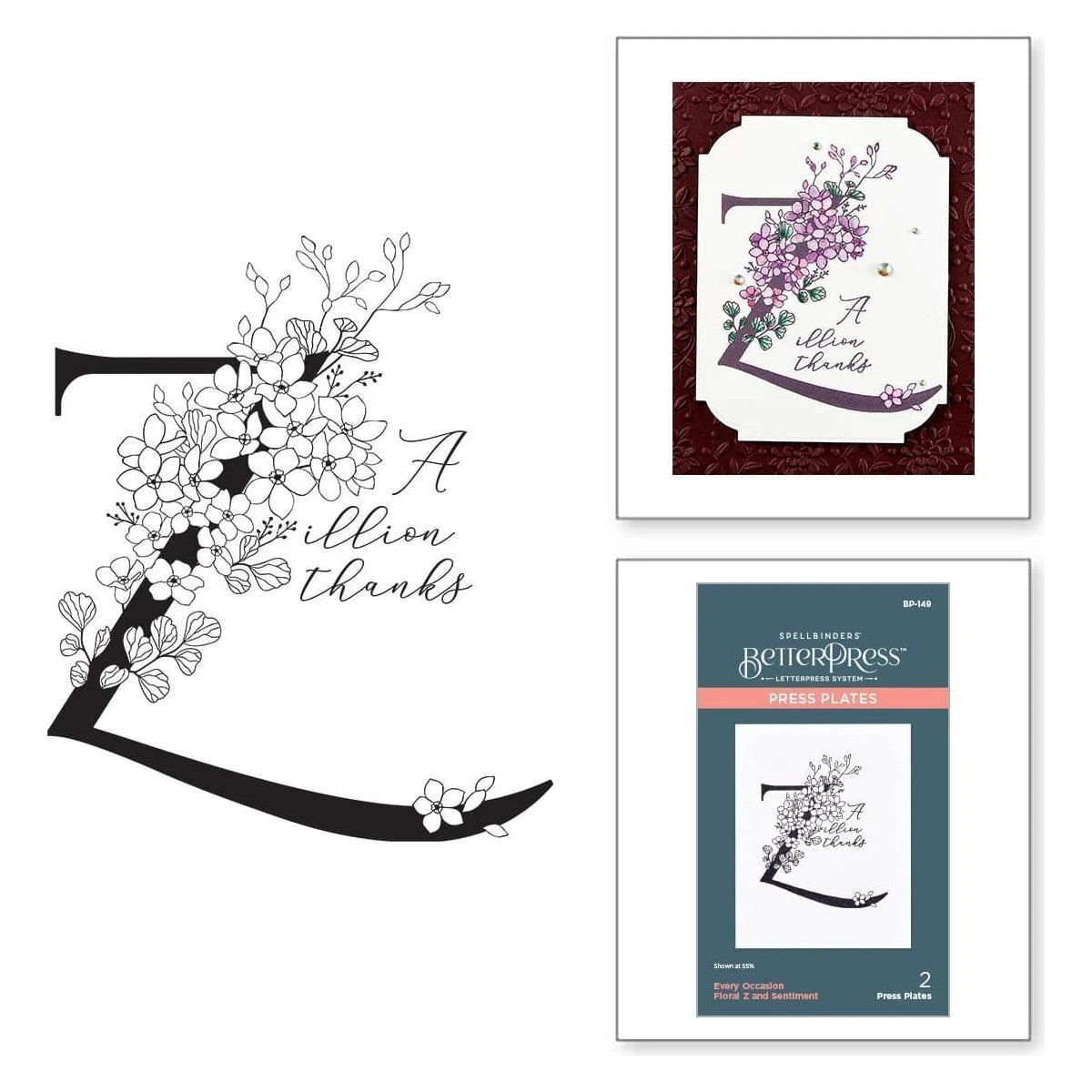 Floral Z And Sentiment Press Plate From The Every Occasion Floral Alphabet Collection 1 Floral Z And Sentiment Press Plate From The Every Occasion Floral Alphabet Collection