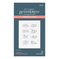Always You Timeless Sentiments Press Plates From The Timeless Collection -Woodland Scenics Shop BP 185 Timeless Always You Timeless Sentiments Pac