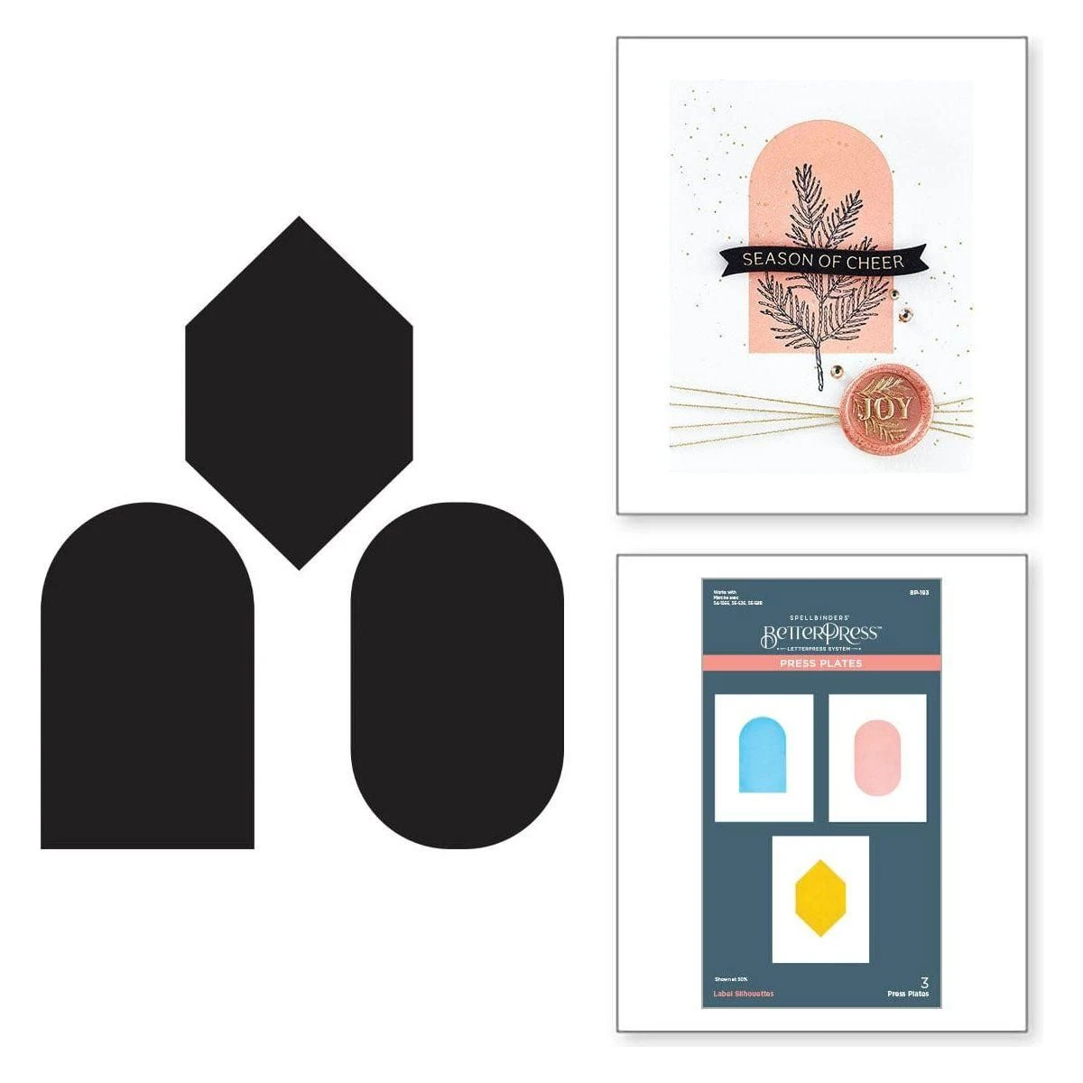 Label Silhouettes Press Plates From The Sealed 3D Christmas Collection 1 Label Silhouettes Press Plates From The Sealed 3D Christmas Collection