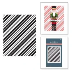 Candy Cane Stripes Press Plate From The Dancin' Christmas Friends Collection