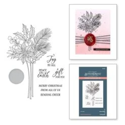 Sealed Poinsettia Stems Press Plate & Die Set From The Sealed 3D Christmas Collection
