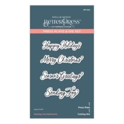 Sending Joy Sentiments Press Plate & Die Set From The Home For The Holidays Collection -Woodland Scenics Shop BP 204 Home for the Holidays Sending Joy Sentiments Pac