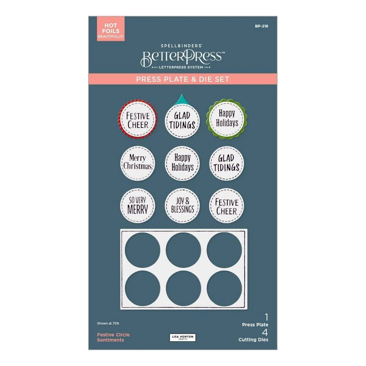 Festive Circle Sentiments Press Plates & Die Set From The Essential Holiday Collection By Lisa Horton 9 Festive Circle Sentiments Press Plates & Die Set From The Essential Holiday Collection By Lisa Horton - Image 9