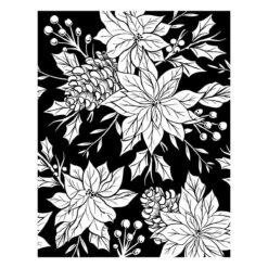 Festive Poinsettias BetterPress And Stencil Bundle From The Amaryllis Christmas Collection By Yana Smakula -Woodland Scenics Shop BP 226 Amaryllis Christmas Yana Smakula Festive Poinsettias Color