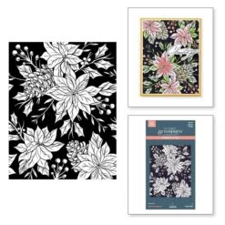 Festive Poinsettias Press Plate From The Amaryllis Christmas Collection By Yana Smakula