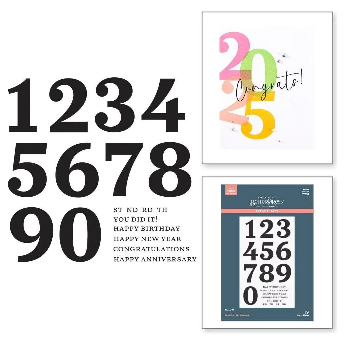 Bold Color Mix Numbers Press Plates From The Color Mix Celebrations Collection 1 Bold Color Mix Numbers Press Plates From The Color Mix Celebrations Collection