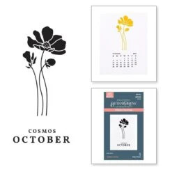 October Cosmos Press Plates From The Florals Through The Year Collection
