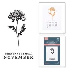 November Chrysanthemum Press Plates From The Florals Through The Year Collection