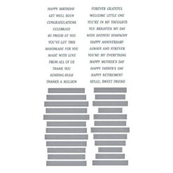 Ideal Moments Press Plate & Die Set From The Vivid Expressions Collection 13 Ideal Moments Press Plate & Die Set From The Vivid Expressions Collection -Woodland Scenics Shop BP 261 Vivid Expressions Ideal Moments Sentiments Color