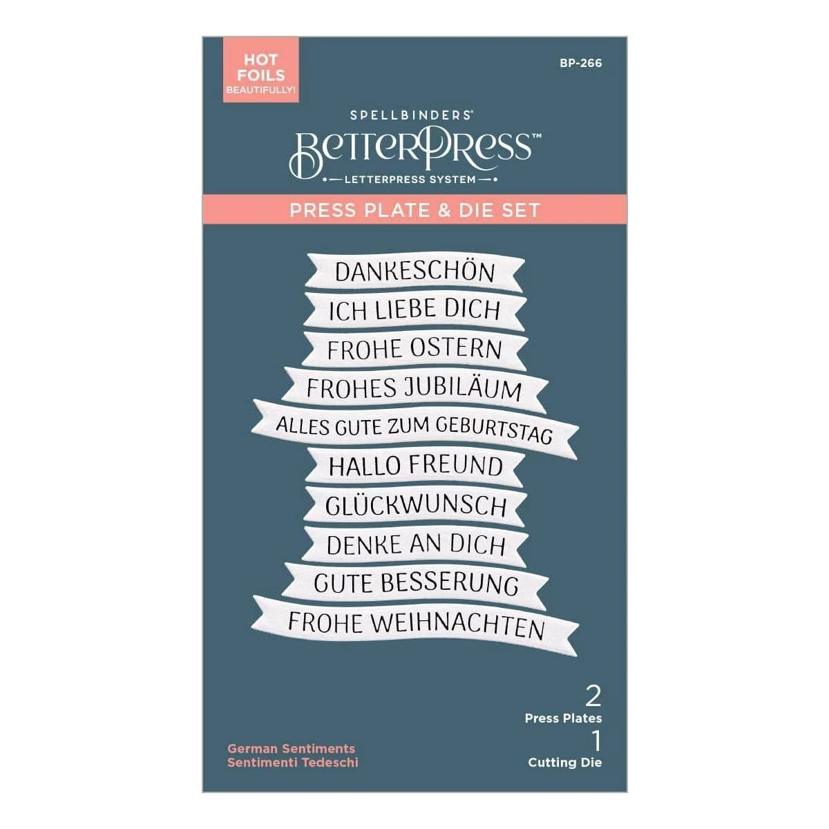 German Sentiments BetterPress Plate & Die Set From The International Sentiments Collection 6 German Sentiments BetterPress Plate & Die Set From The International Sentiments Collection - Image 6
