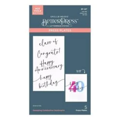 Sweeping Celebration Sentiments Press Plates From The Color Mix Celebrations Collection -Woodland Scenics Shop BP 267 Color Mix Celebrations Sweeping Celebration Sentiments Pac