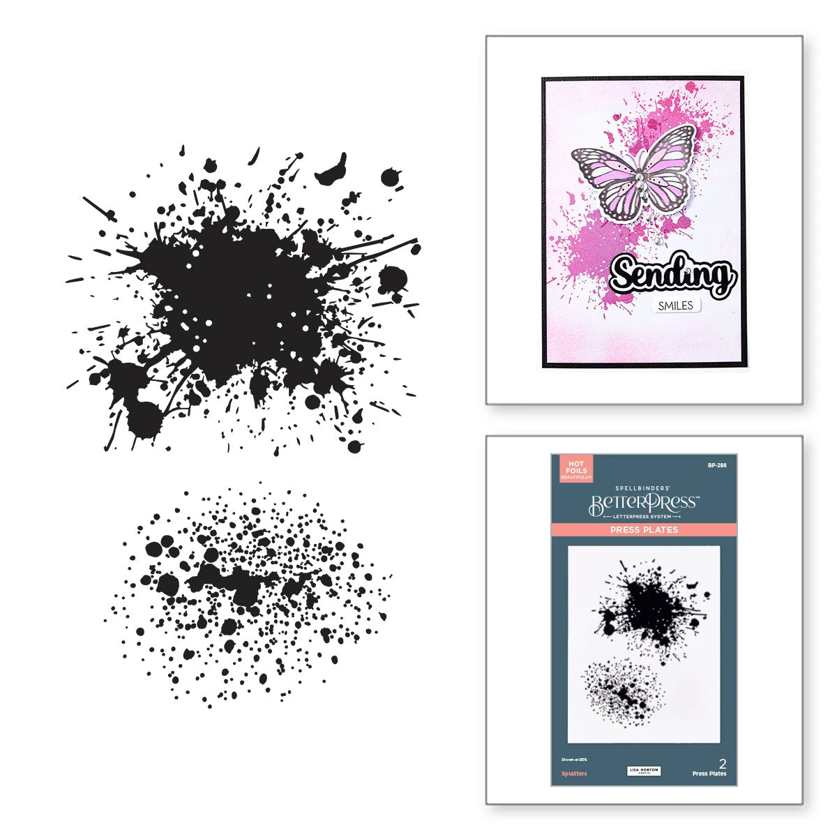 Splatters BetterPress Plate From The Wildflowers Collection By Lisa Horton 1 Splatters BetterPress Plate From The Wildflowers Collection By Lisa Horton