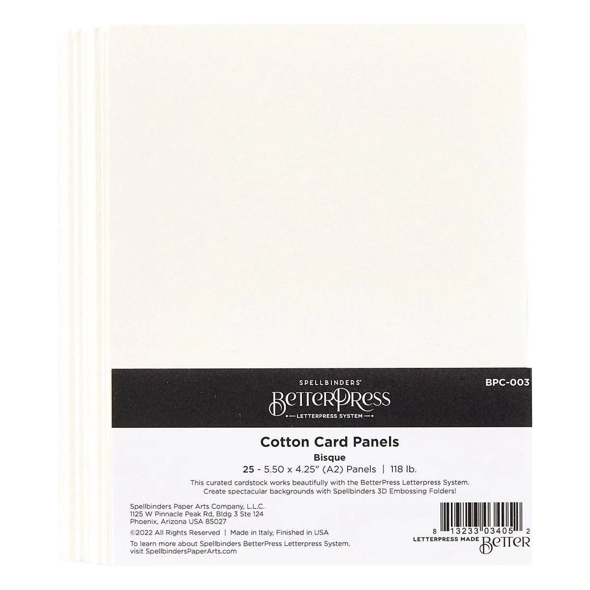Bisque BetterPress A2 Cotton Card Panels- 25 Pack 1 Bisque BetterPress A2 Cotton Card Panels- 25 Pack
