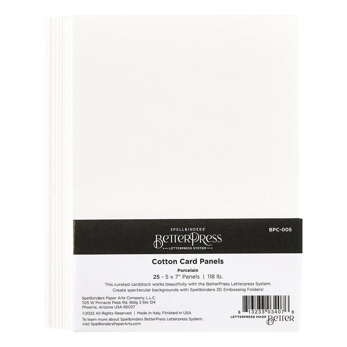 Porcelain BetterPress A7 Cotton Card Panels- 25 Pack 1 Porcelain BetterPress A7 Cotton Card Panels- 25 Pack