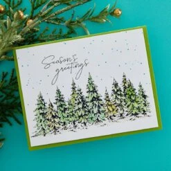 Seasons Greetings Evergreens Press Plate & Die Set From The More BetterPress Christmas Collection -Woodland Scenics Shop BPChristmas2Card7