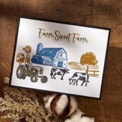 Farm Sweet Farm Registration BetterPress Plate & Die Set From The Justine's Farm Collection By Justine Dvorak -Woodland Scenics Shop BPR 019 Justine s Farm Justine Dvorak Farm Sweet Farm Project 4