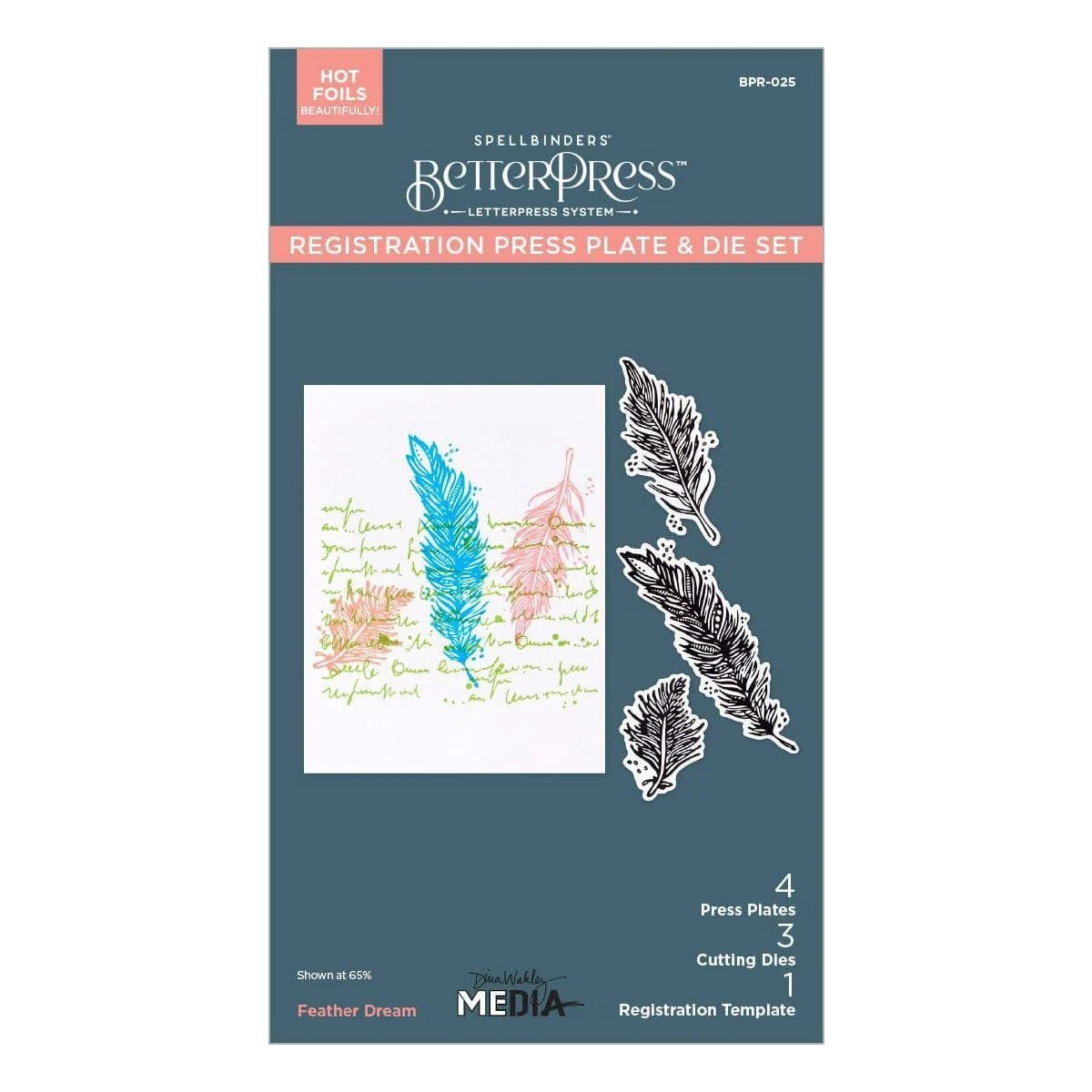 Feather Dream BetterPress Plates & Die Set From The Collaged Birds Collection By Dina Wakley 9 Feather Dream BetterPress Plates & Die Set From The Collaged Birds Collection By Dina Wakley - Image 9