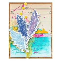Feather Dream BetterPress Plates & Die Set From The Collaged Birds Collection By Dina Wakley 20 Feather Dream BetterPress Plates & Die Set From The Collaged Birds Collection By Dina Wakley -Woodland Scenics Shop BPR 025 Collaged Birds Dina Wakley Feather Dream Project 1