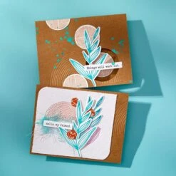 Growing Betterpress Plates & Die Set From The Modern Botanicals Collection By Dina Wakley -Woodland Scenics Shop BPR 027 Modern Botanicals Dina Wakley Growing Project 4