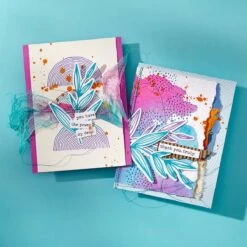 Growing Betterpress Plates & Die Set From The Modern Botanicals Collection By Dina Wakley -Woodland Scenics Shop BPR 027 Modern Botanicals Dina Wakley Growing Project 5