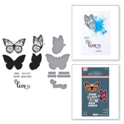 Butterfly Silhouettes Registration Press Plate & Die Set From The Wildflowers Collection By Lisa Horton