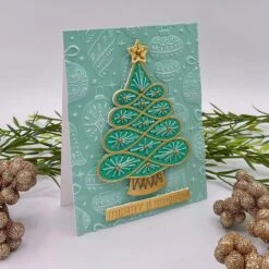 Stitched Christmas Tree Etched Dies From The Stitched For Christmas Collection -Woodland Scenics Shop Bonnie.Crane .2023.S5 596.S5.599.E3D 0642