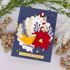 Christmas Bird Poinsettia Etched Dies From The Classic Christmas Collection -Woodland Scenics Shop BonnieCrane.2023.S4 1292.S5 599