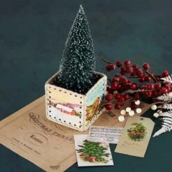 Christmas Velvet 6 X 9-inch Paper Pad From The Christmas Flea Market Finds Collection By Cathe Holden -Woodland Scenics Shop CH 016DeepEtchedDiesCatheHoldenVintageHandcraftedHexagonBaseandSideBowlProject