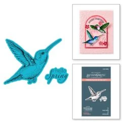 Deluxe Caboodle Bonus - Fluttering Hummingbird Press Plate & Die Set - Coordinating February 2024 BetterPress Plate Of The Month Club