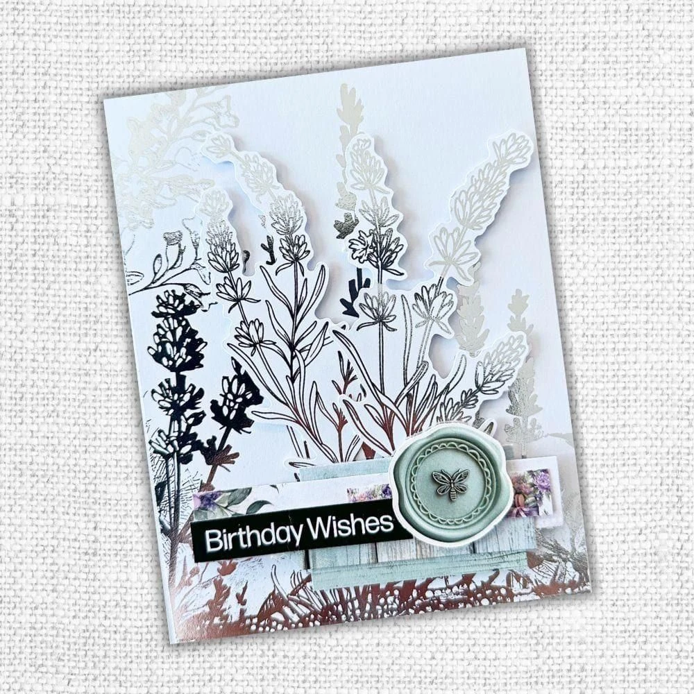 Paper Rose - Silver Foil Lavender & Roses Die Cuts 1 Paper Rose - Silver Foil Lavender & Roses Die Cuts