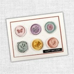 Paper Rose - Pastel Wax Seals Embossed Die Cuts -Woodland Scenics Shop CardSample3PR322832