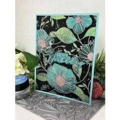 Cosmos Backdrop Press Plate From The Pressed Posies Collection -Woodland Scenics Shop CherylPenner2024BetterpressSpringCosmosBackdrop5