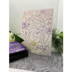 Cosmos Backdrop Press Plate From The Pressed Posies Collection -Woodland Scenics Shop CherylPenner2024BetterpressSpringGelliPrint3