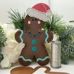 Felt Gingerbread Boy & Girl Etched Dies From The Felt Stitch & Create Collection By Nichol Spohr -Woodland Scenics Shop CherylPenner2024FeltStitch CreateGingerbread