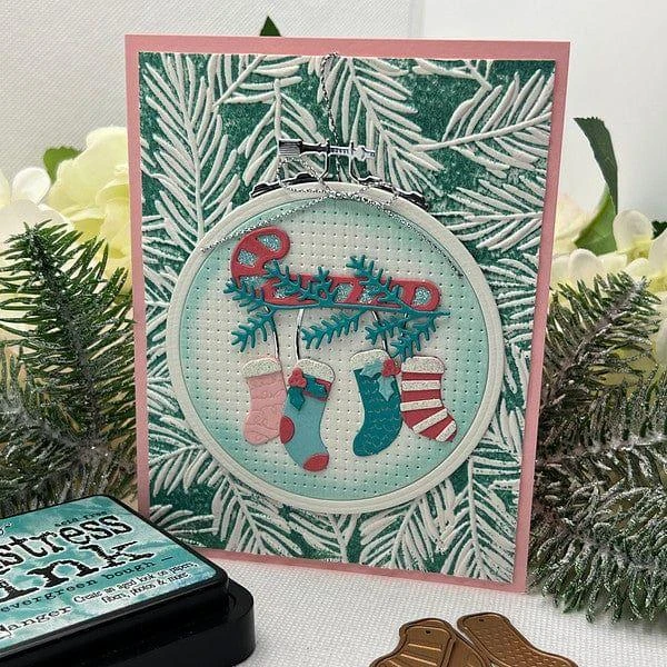 Faux Embroidered Stockings Etched Dies From The Nichol's Needlework Collection By Nichol Spohr 3 Faux Embroidered Stockings Etched Dies From The Nichol's Needlework Collection By Nichol Spohr - Image 3