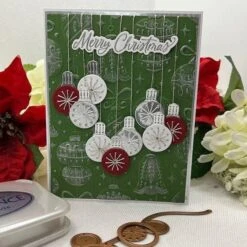 Stitched String Lights Etched Dies From The Stitched Bright Collection -Woodland Scenics Shop CherylPenner2024StitchedBrightOrnaments
