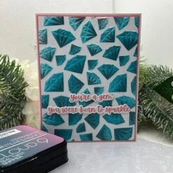 Born To Sparkle 3D Embossing Folder And Stencil Bundle From The Bougie Birthday Collection By Nina Boettcher -Woodland Scenics Shop CherylPenner2025BougieBirthdayGems