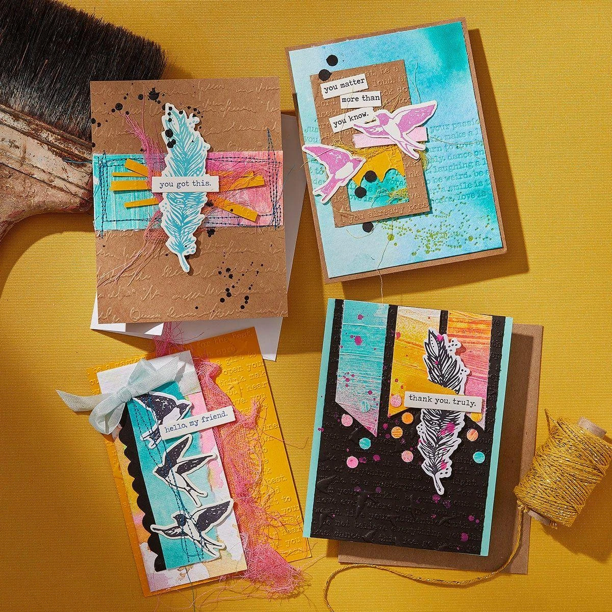 Feather Dream BetterPress Plates & Die Set From The Collaged Birds Collection By Dina Wakley 7 Feather Dream BetterPress Plates & Die Set From The Collaged Birds Collection By Dina Wakley - Image 7