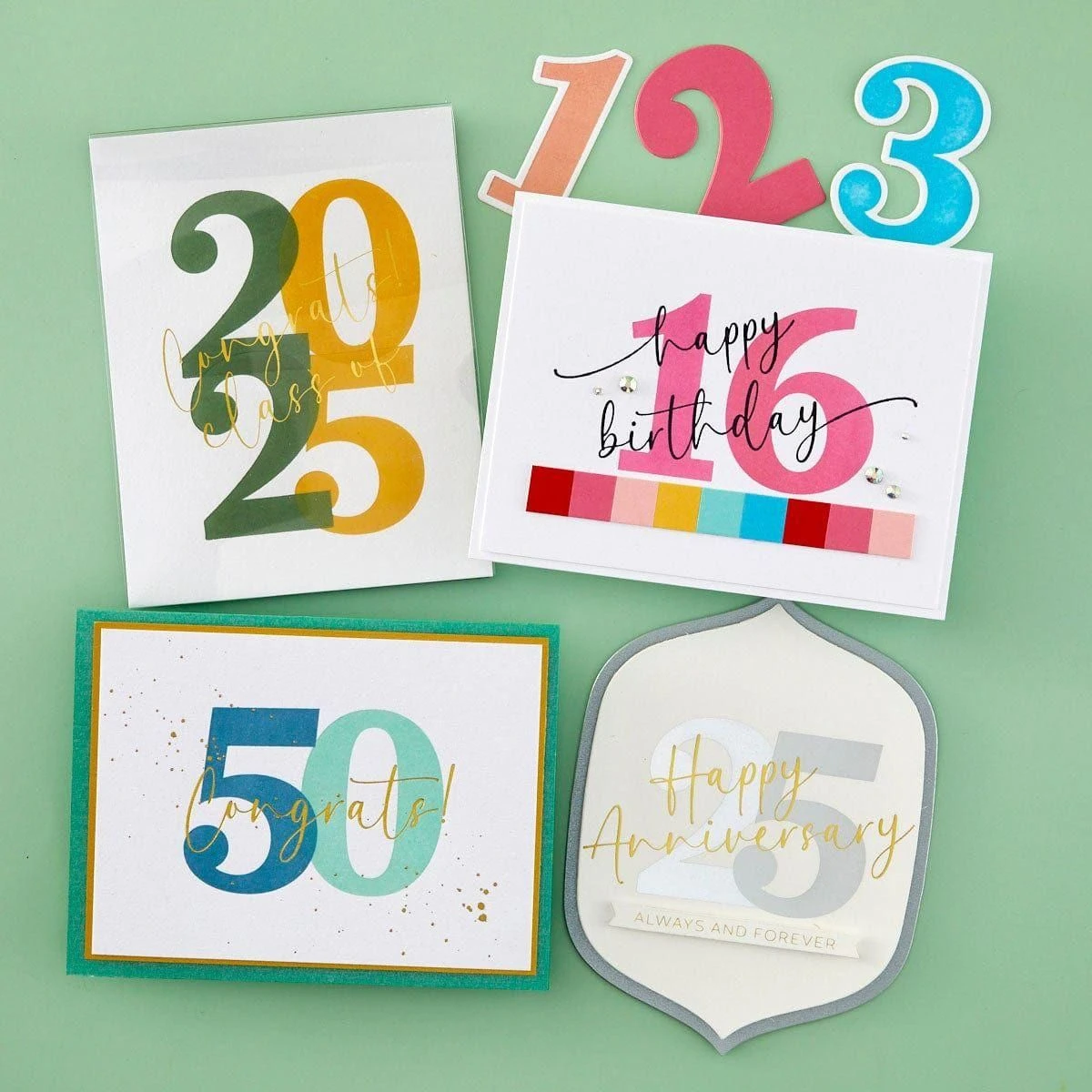 Bold Color Mix Numbers BetterPress Plates And Die Bundle 3 Bold Color Mix Numbers BetterPress Plates And Die Bundle - Image 3