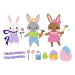 Dancin' Hoppy Bunnies Everywhere -Large Die Of The Month -Woodland Scenics Shop DOML FEB25 Product 1200x1200 Color