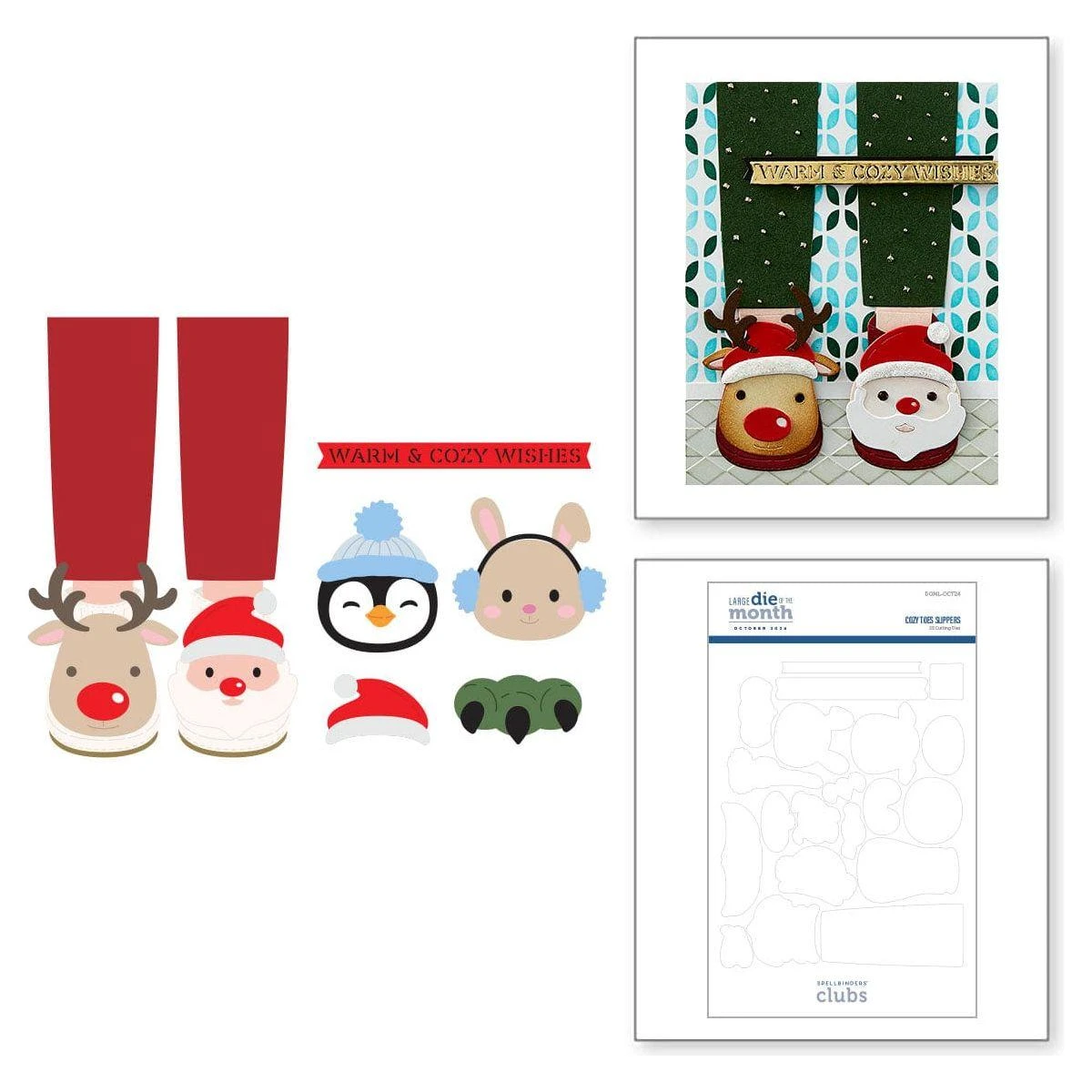 Cozy Toes Slippers - Large Die Of The Month 1 Cozy Toes Slippers - Large Die Of The Month