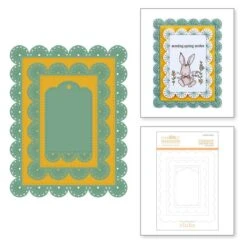 Stitched Scallop Card Front & Tag -Stitching Die Of The Month